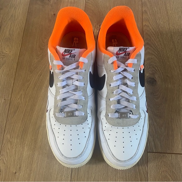 Nike Air Force 1 ‘07 LV8 Hoops Shoes White Coconut Milk Orange Men’s Size 11 - Picture 3 of 11